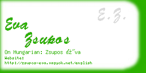 eva zsupos business card